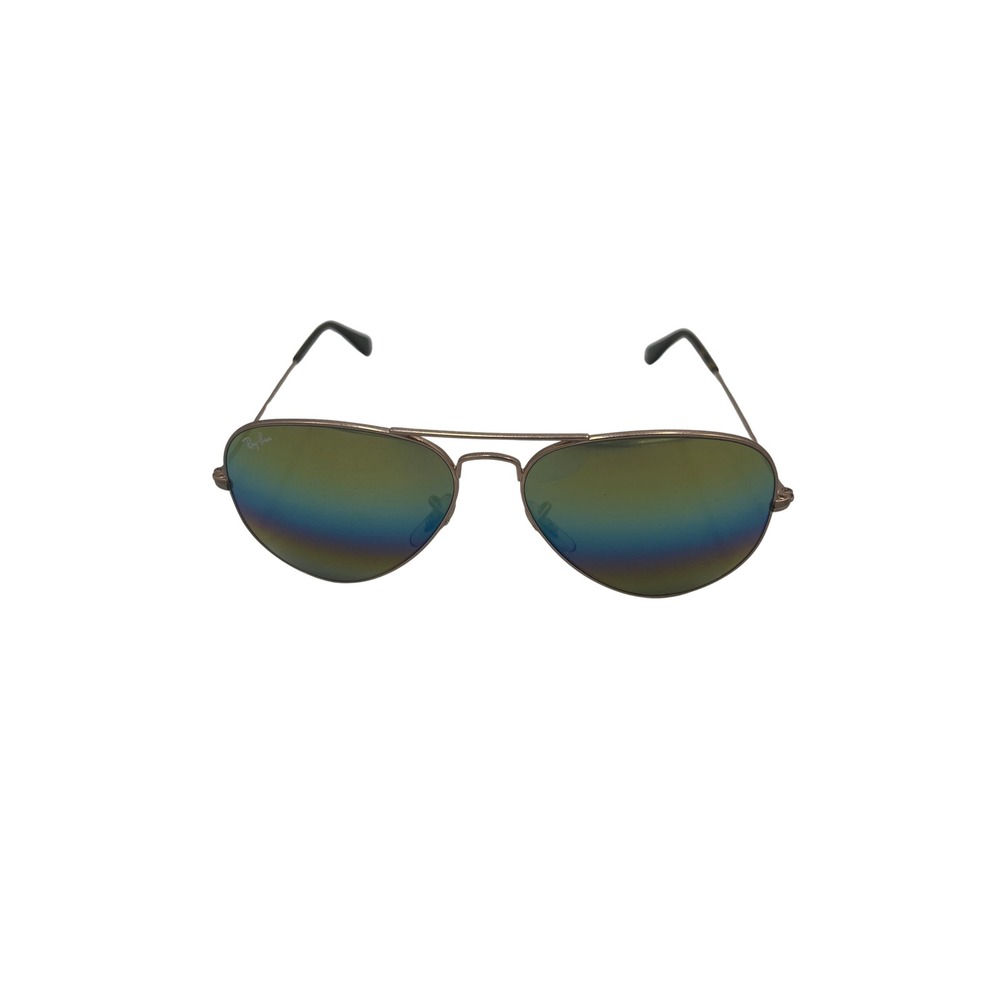 Ray-Ban Aviator Sunglasses Bronze Frame Rainbow Lens Classic Pilot Case VS37AQ